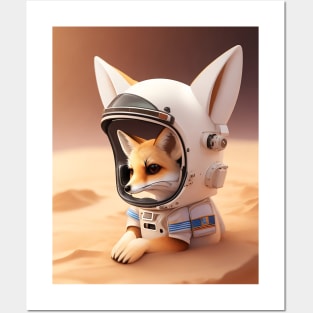 Astronaut Fennec Fox Cute 3D art Posters and Art